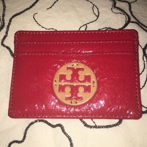 Red Wallet W/ Leather Design